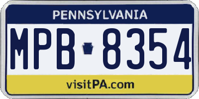PA license plate MPB8354