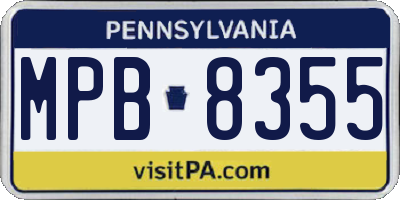 PA license plate MPB8355