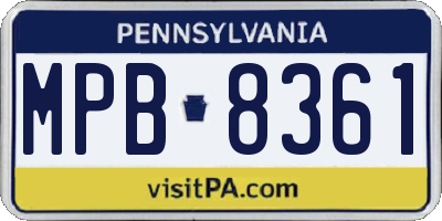 PA license plate MPB8361