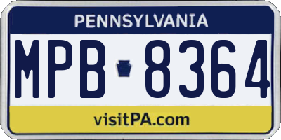 PA license plate MPB8364