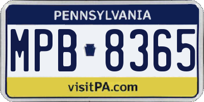 PA license plate MPB8365