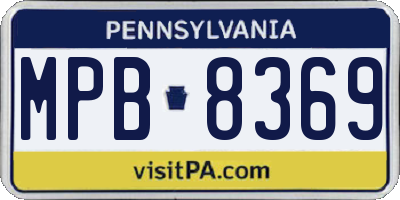 PA license plate MPB8369
