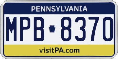 PA license plate MPB8370