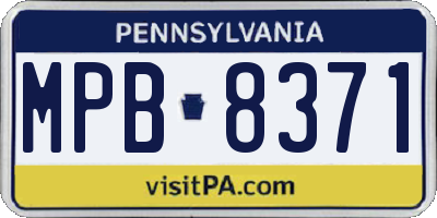 PA license plate MPB8371