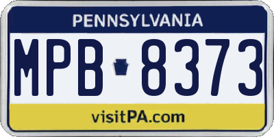 PA license plate MPB8373