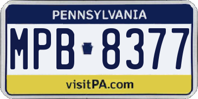 PA license plate MPB8377