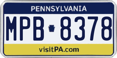 PA license plate MPB8378