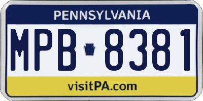 PA license plate MPB8381