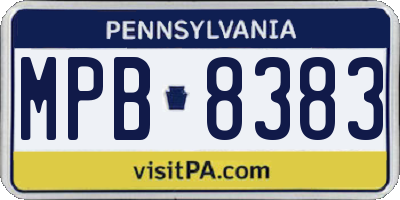 PA license plate MPB8383