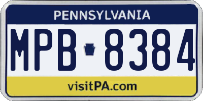 PA license plate MPB8384
