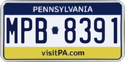 PA license plate MPB8391