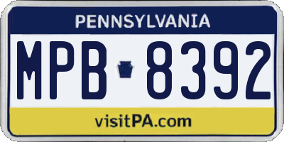 PA license plate MPB8392