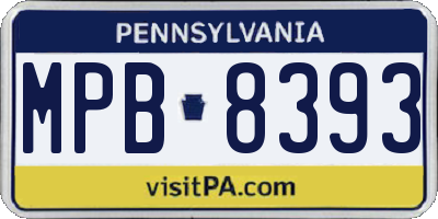 PA license plate MPB8393