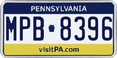 PA license plate MPB8396