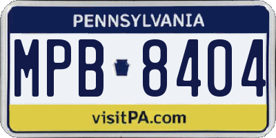 PA license plate MPB8404