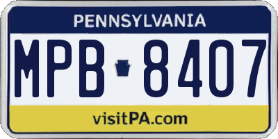 PA license plate MPB8407