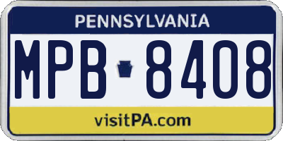 PA license plate MPB8408