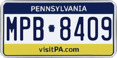 PA license plate MPB8409