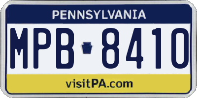PA license plate MPB8410