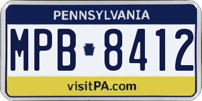 PA license plate MPB8412