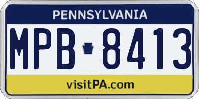 PA license plate MPB8413