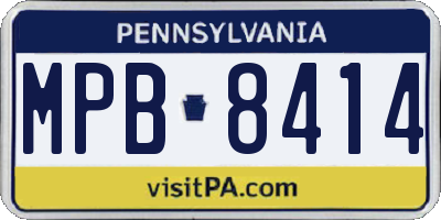 PA license plate MPB8414