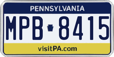 PA license plate MPB8415