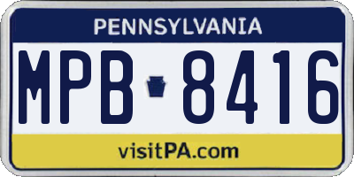 PA license plate MPB8416