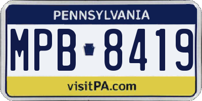 PA license plate MPB8419