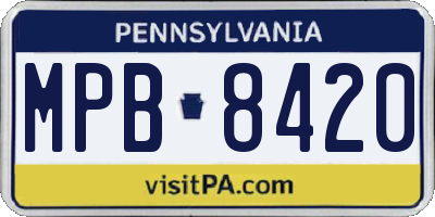 PA license plate MPB8420