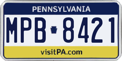 PA license plate MPB8421
