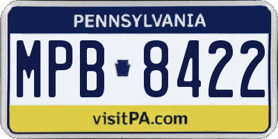 PA license plate MPB8422