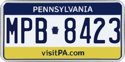 PA license plate MPB8423