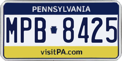 PA license plate MPB8425