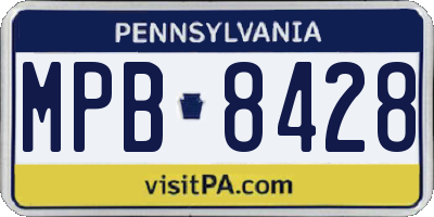 PA license plate MPB8428