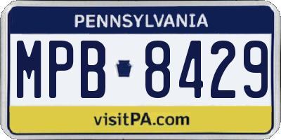 PA license plate MPB8429