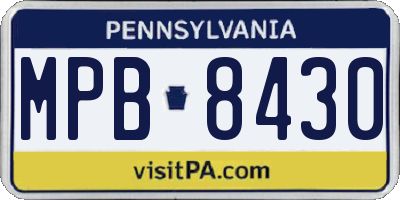 PA license plate MPB8430