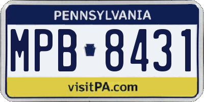 PA license plate MPB8431
