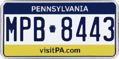 PA license plate MPB8443