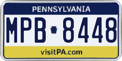 PA license plate MPB8448