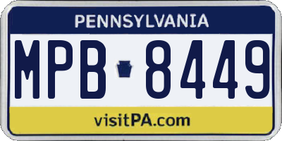 PA license plate MPB8449