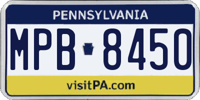 PA license plate MPB8450