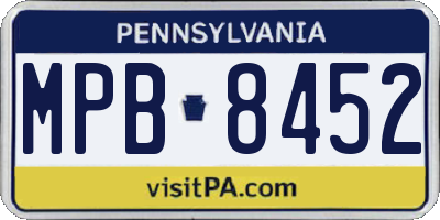 PA license plate MPB8452
