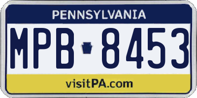 PA license plate MPB8453