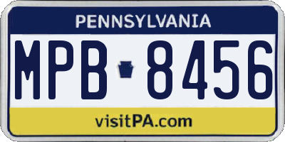 PA license plate MPB8456