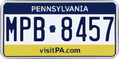 PA license plate MPB8457