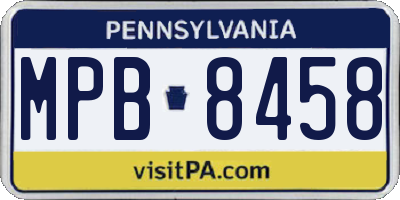 PA license plate MPB8458