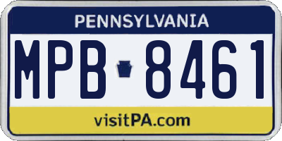 PA license plate MPB8461