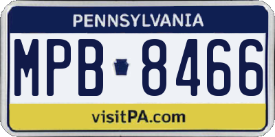 PA license plate MPB8466