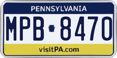 PA license plate MPB8470